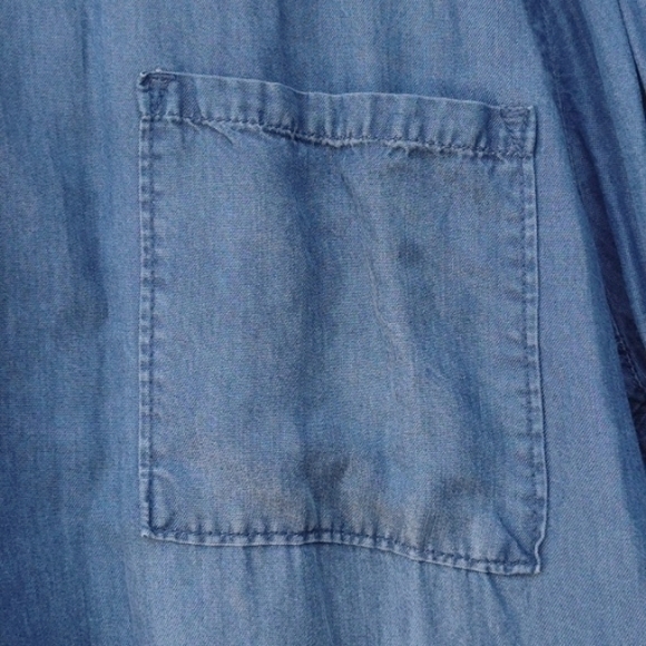 Natural Reflections Chambray Floral Shirt 3X - Picture 3 of 9